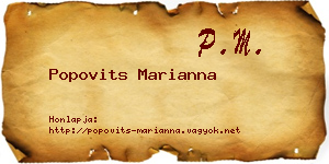 Popovits Marianna névjegykártya